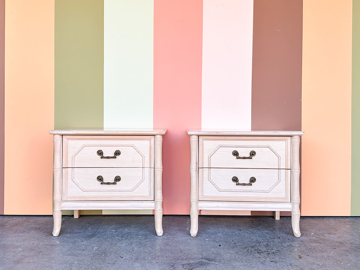 Pair of Faux Bamboo Nightstands