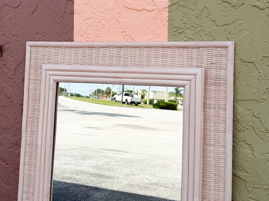 Coastal Chic Rattan and Wicker Mirror