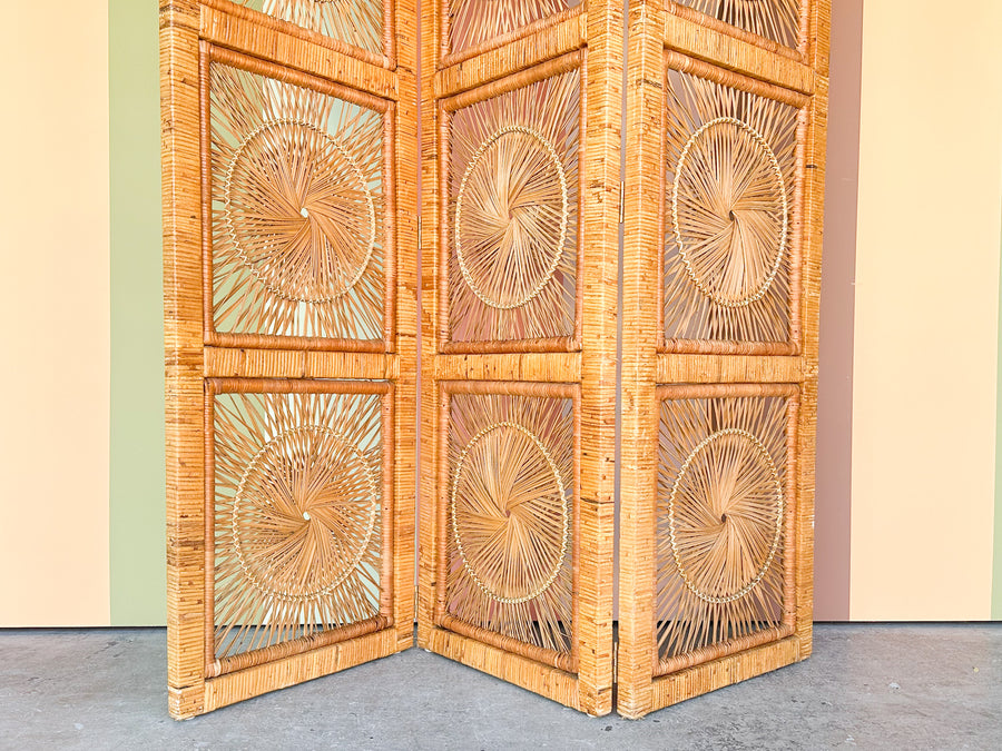 Coastal Rattan Arch Screen