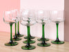 Set of Nine French Green Wine Glassware