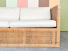 Coastal Style Rattan Sleeper Loveseat