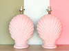 Pair of Pink Chic Shell Lamps