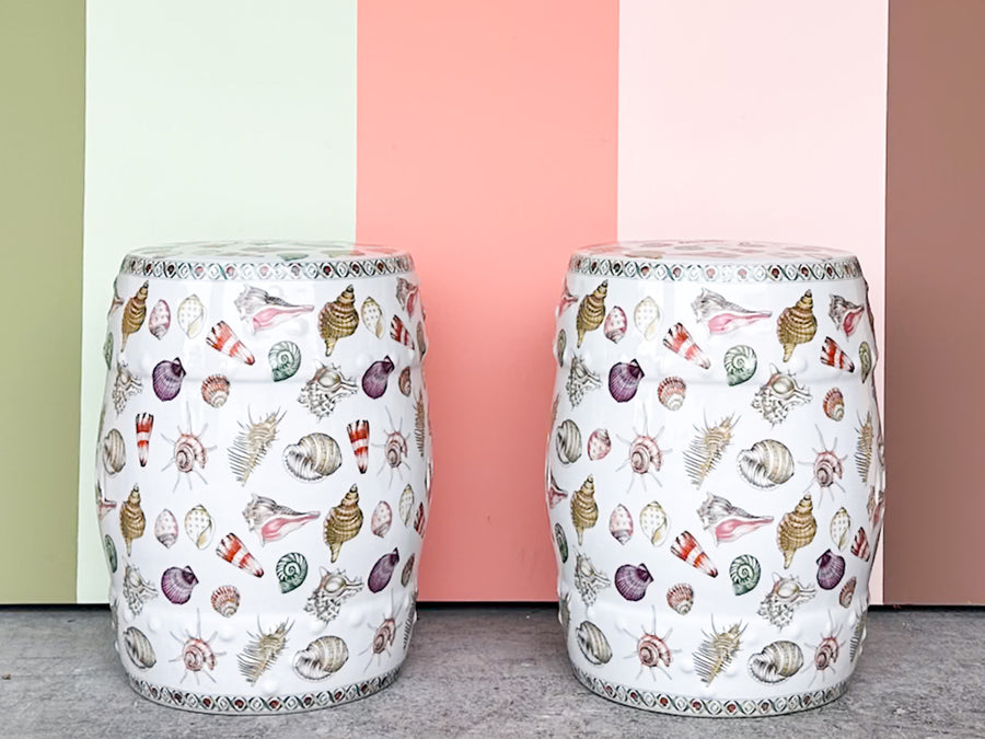 Pair of Shell Chic Garden Seats