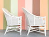 Pair of Candy Stripe Cane Barrel Chairs