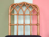 Set of Four Rattan McGuire Style Cathedral Dining Chairs