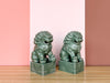 Pair of Celadon Foo Dogs