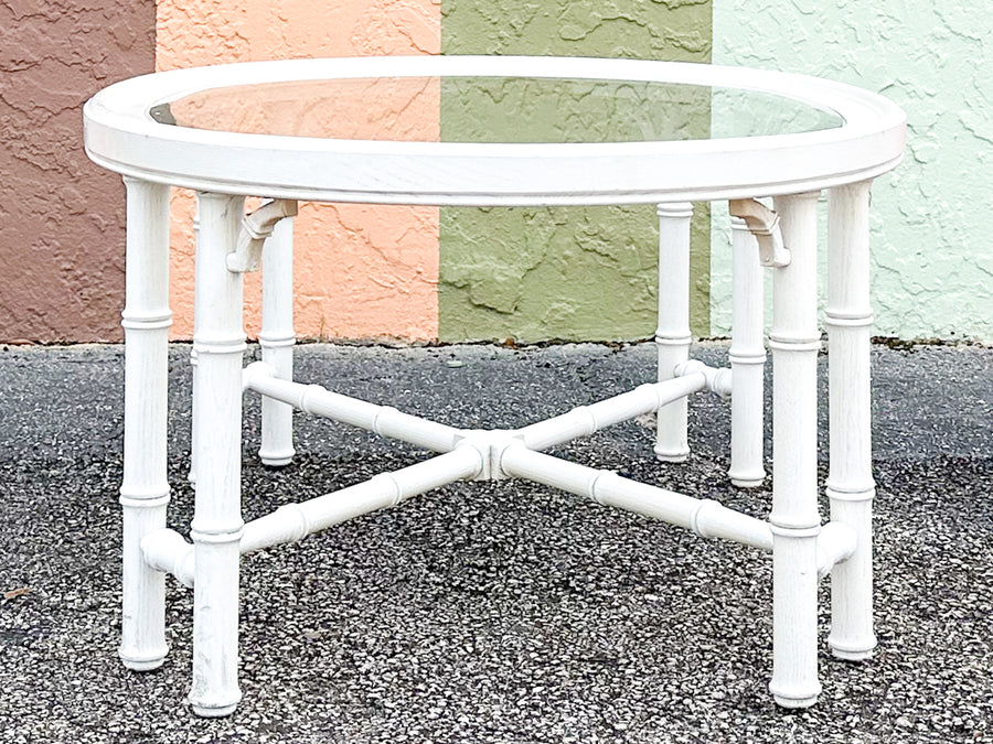 Oval Faux Bamboo Coffee Table