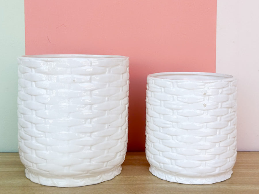 Set of Four Japanese Faux Bamboo Cachepots