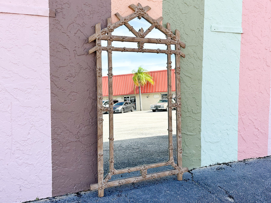 Faux Bois Lattice Mirror