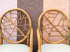 Set of Six McGuire Style Cracked Ice Rattan Dining Chairs