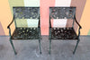 Set of Four Shell Motif Cast Iron Chairs