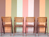 Set of Four Bamboo and Cane Folding Chairs
