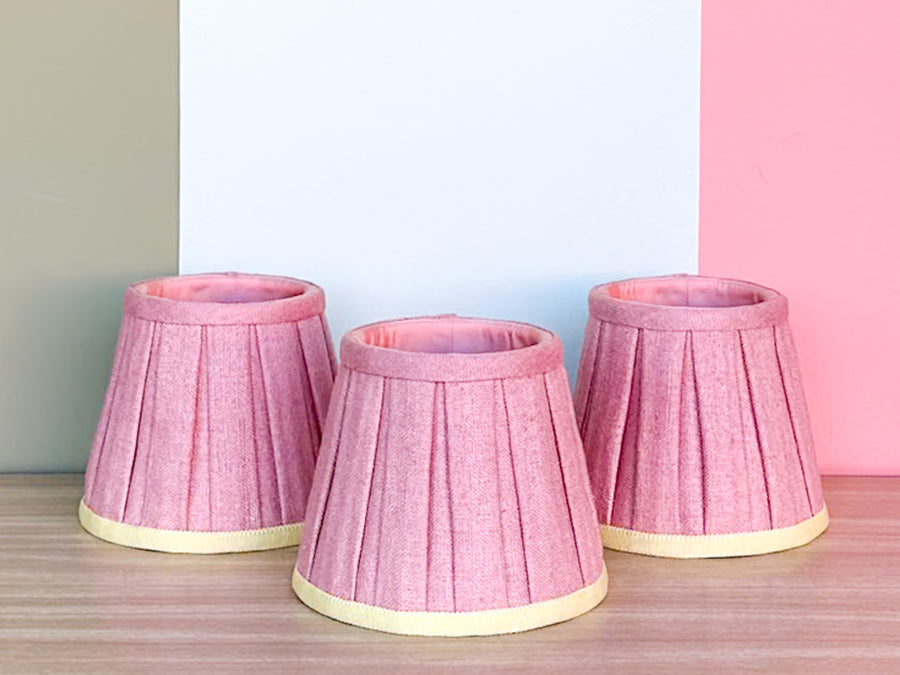 Set of Three Kips Bay Show House Melon Vase Chandelier Shades