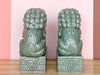 Pair of Celadon Foo Dogs