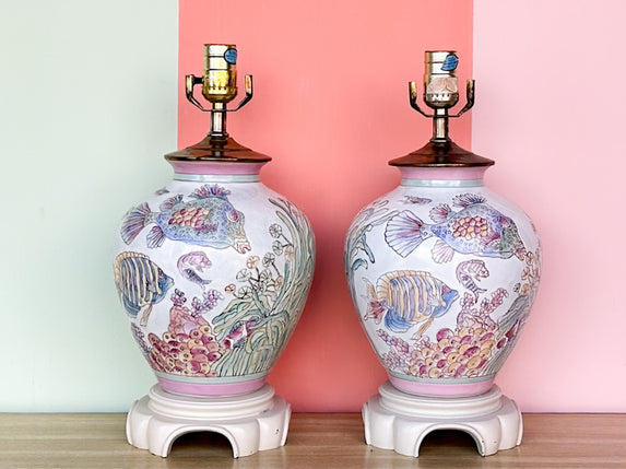 Pair of Under the Sea Fish Lamps