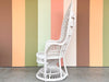 White Rattan Peacock Chair