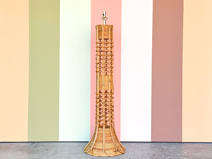 Old Florida Rattan Floor Lamp