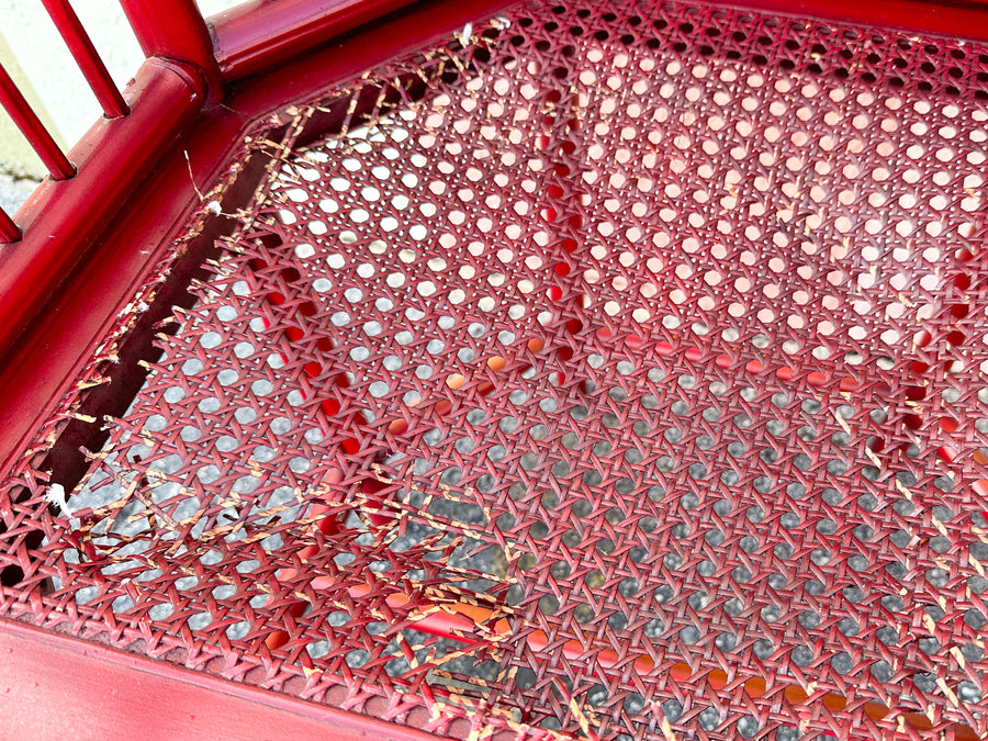 Brighton Style Red Rattan Dining Set