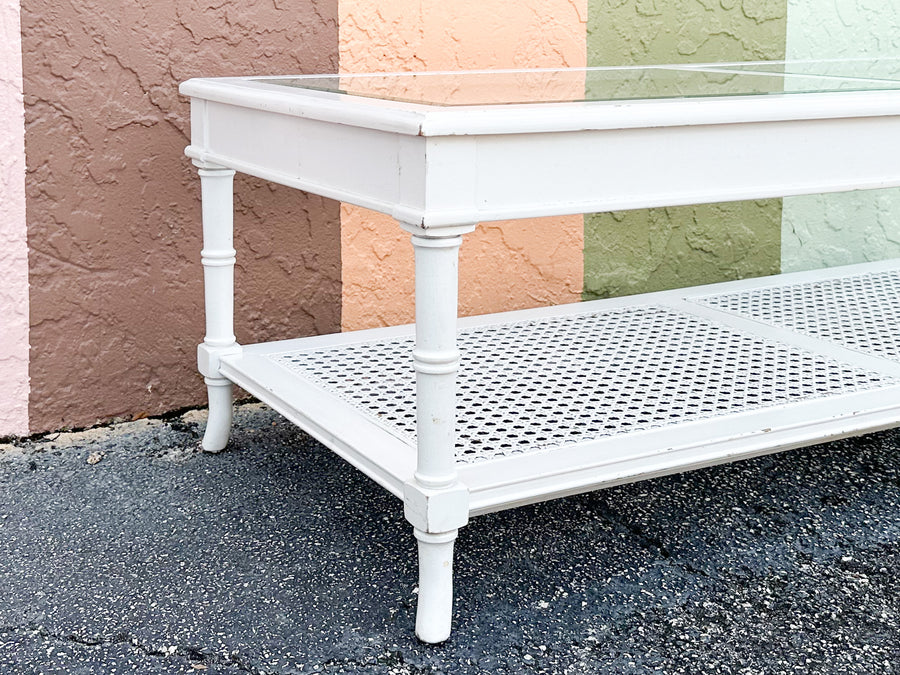 Faux Bamboo and Cane Coffee Table