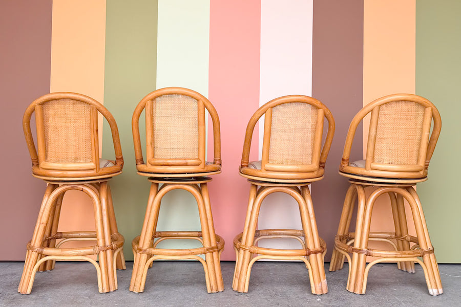 Set of Four Old Florida Counter Stools