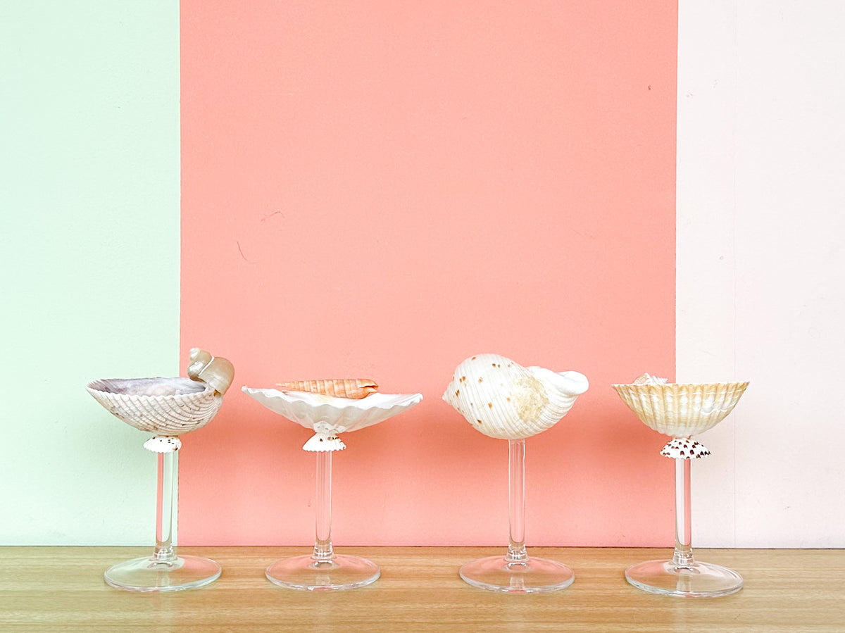 Set of Four Kips Bay Show House Shell Chic Coupes