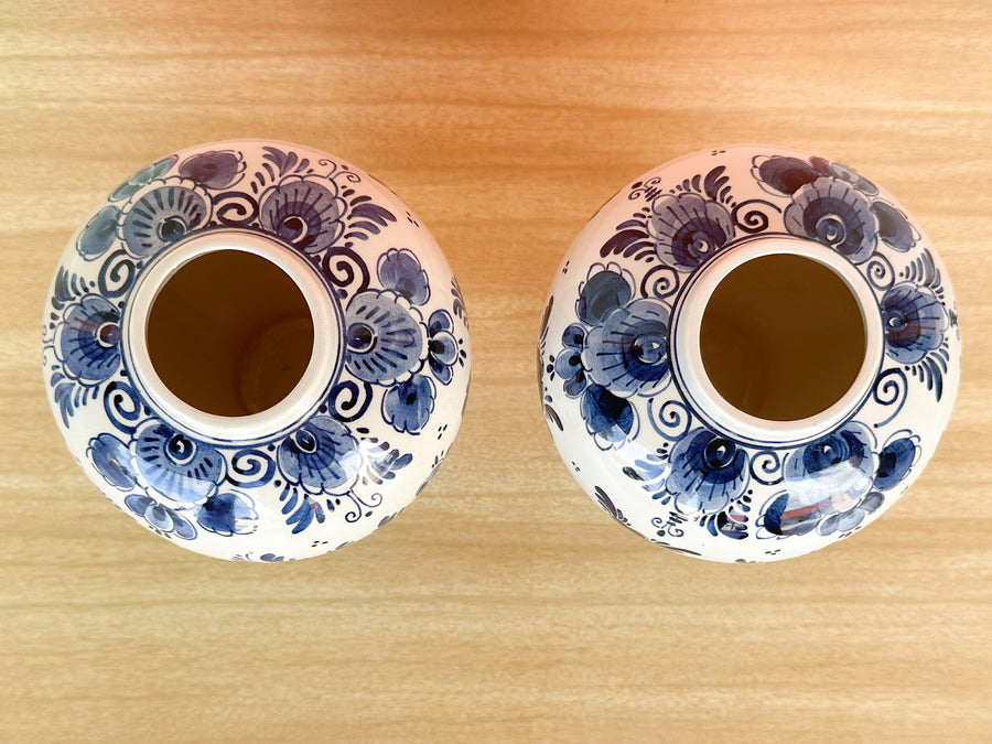 Pair of Blue and White Delft Ginger Jars