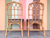 Set of Four Rattan McGuire Style Cathedral Dining Chairs