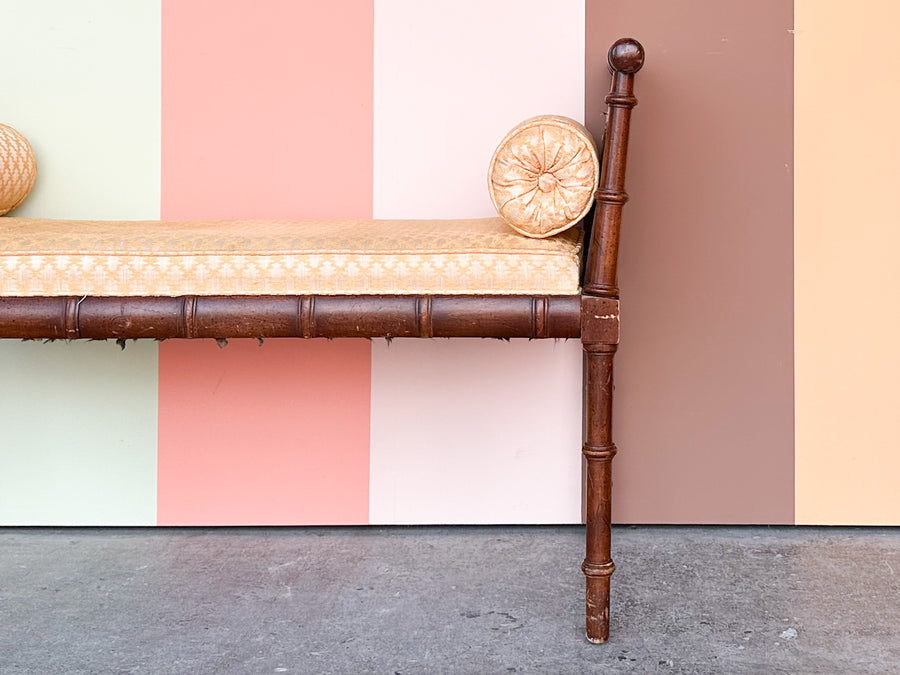 Handsome Thomasville Cane and Faux Bamboo Bench