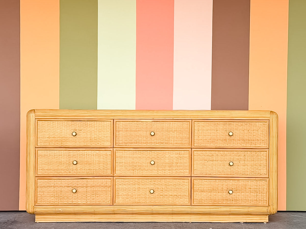 Island Style Rattan Wrapped Dresser