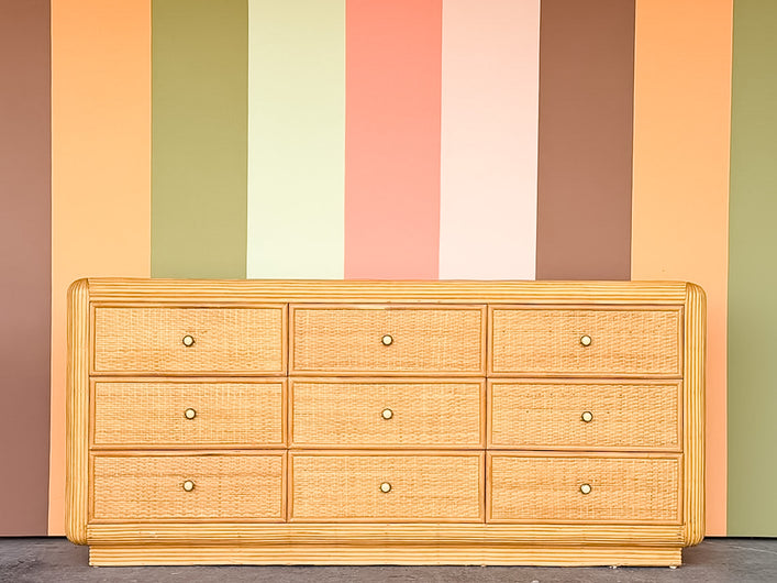 Island Style Rattan Wrapped Dresser