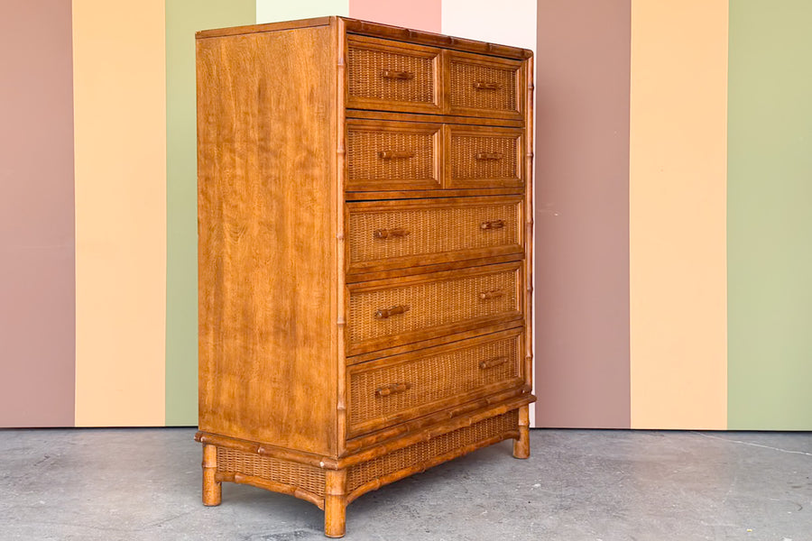 Island Style Faux Bamboo Tall Chest