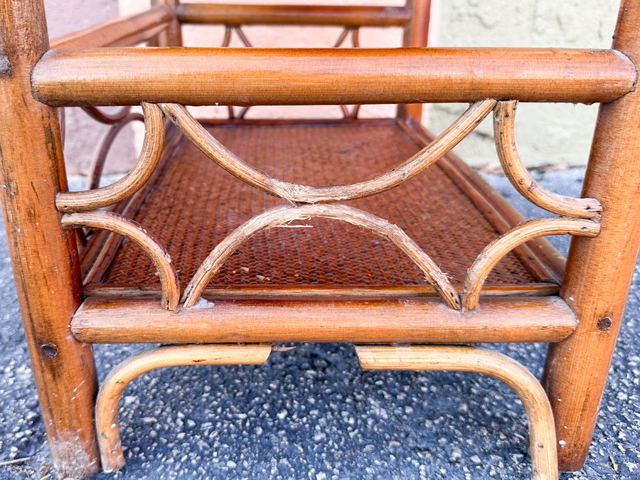 Petite Handsome Rattan Etagere
