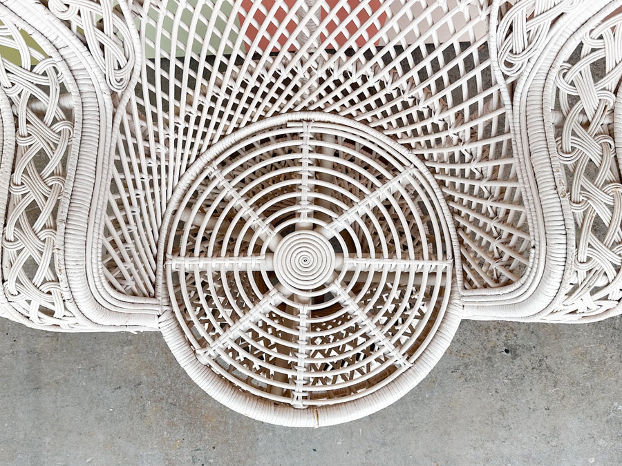 White Rattan Peacock Chair