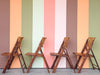 Set of Four Bamboo and Cane Folding Chairs