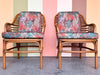 Pair of Ficks Reed Rattan Arm Chairs