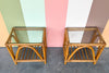 Pair of Ficks Reed Rattan Side Tables