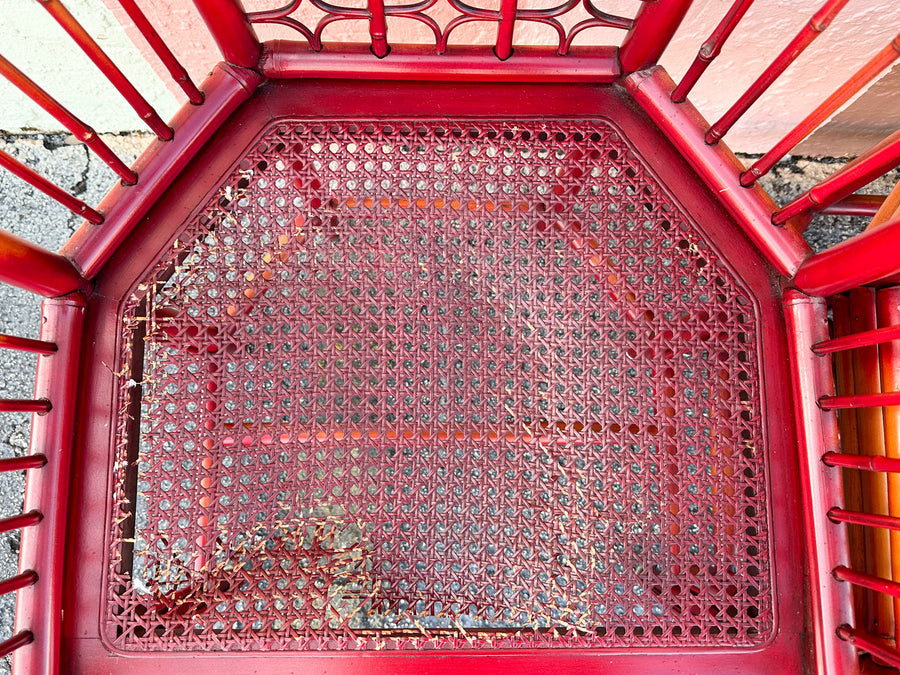 Brighton Style Red Rattan Dining Set