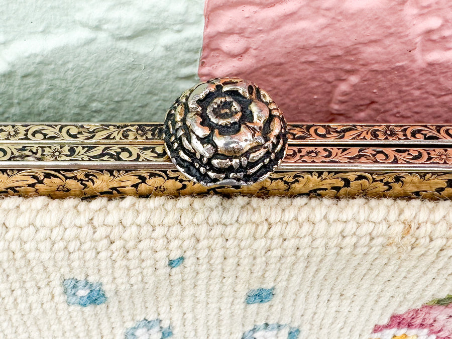 Granny Chic Needlepoint Fish Purse