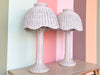 Pair of Scalloped Wicker Lamps