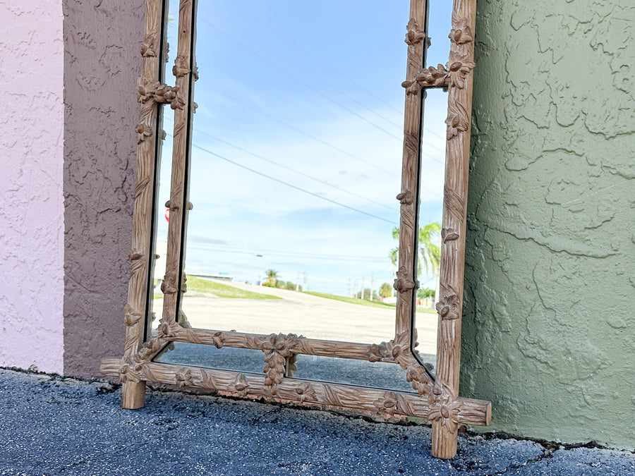 Faux Bois Lattice Mirror