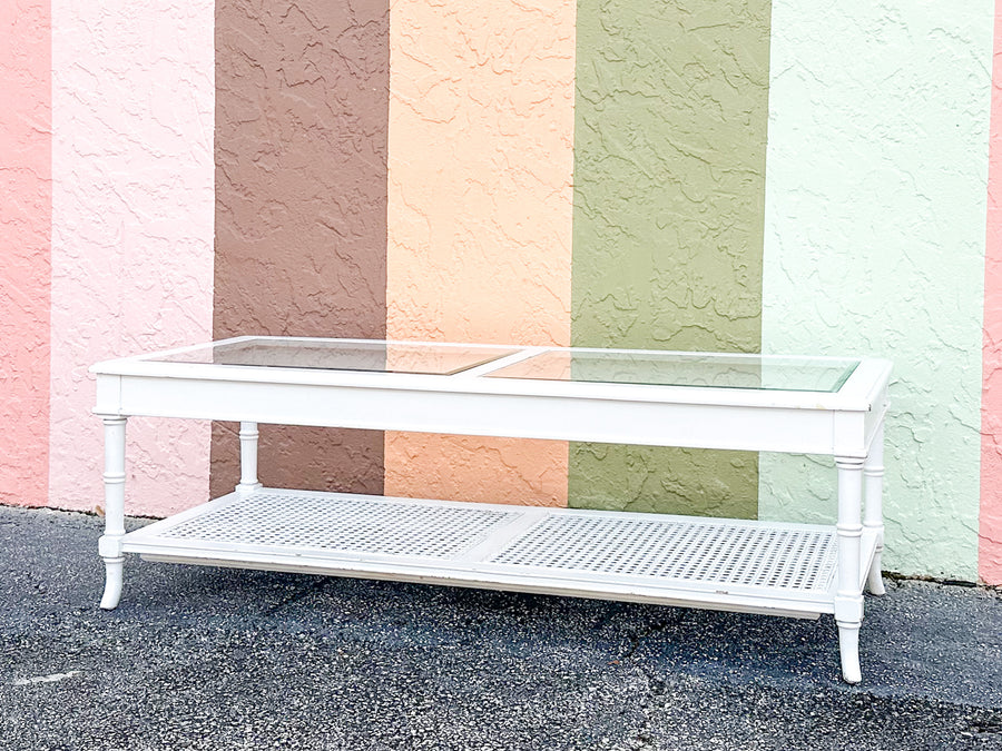 Faux Bamboo and Cane Coffee Table