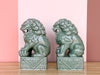 Pair of Celadon Foo Dogs