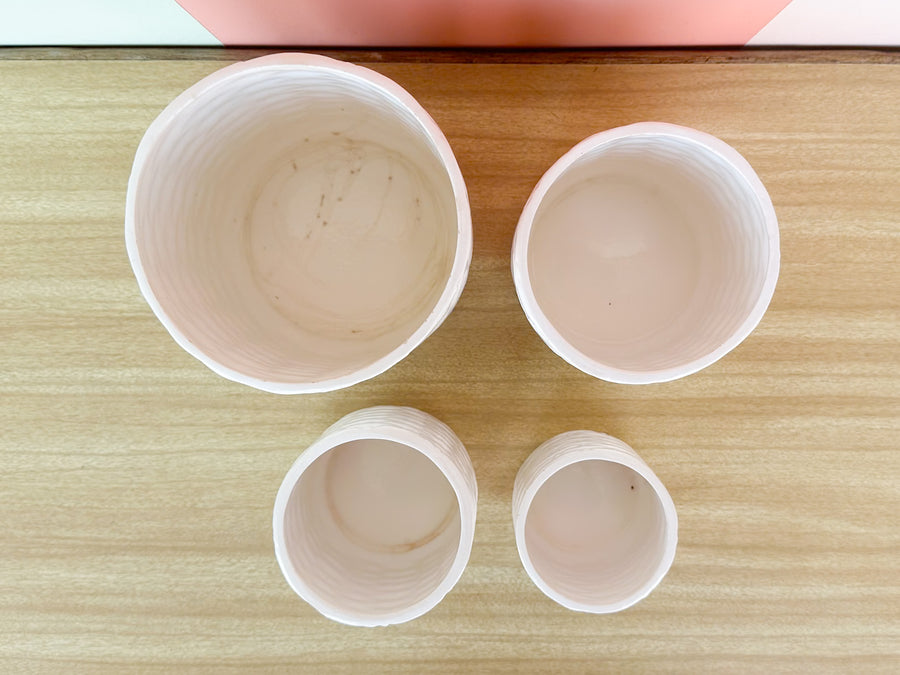 Set of Four Japanese Faux Bamboo Cachepots
