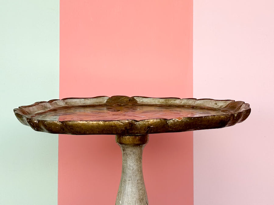 Regency Chic Decoupage Pedestal Table