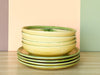 Set of Eight French Palm Tree Dinnerware