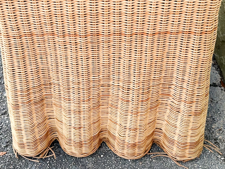 Pair of Modern Draped Wicker Side Tables
