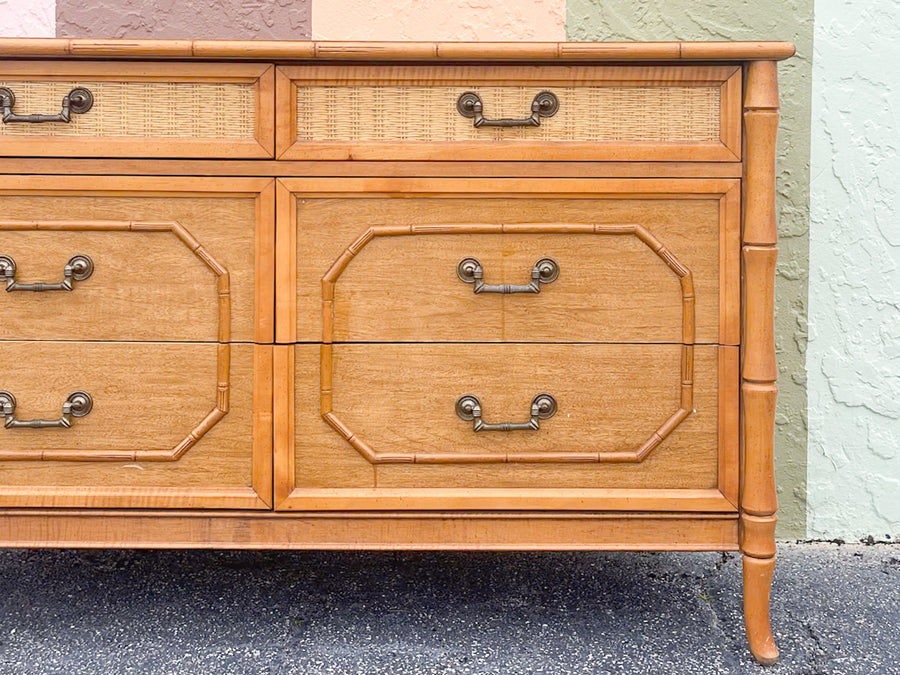 Faux Bamboo Double Dresser