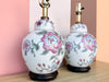 Pair of Pretty Peony Floral Lamps