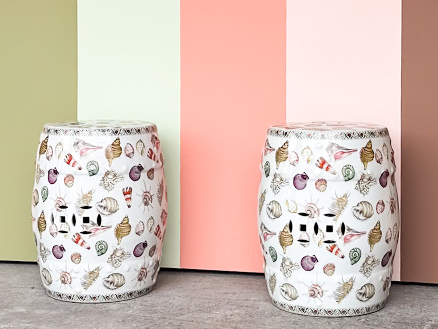 Pair of Shell Chic Garden Seats