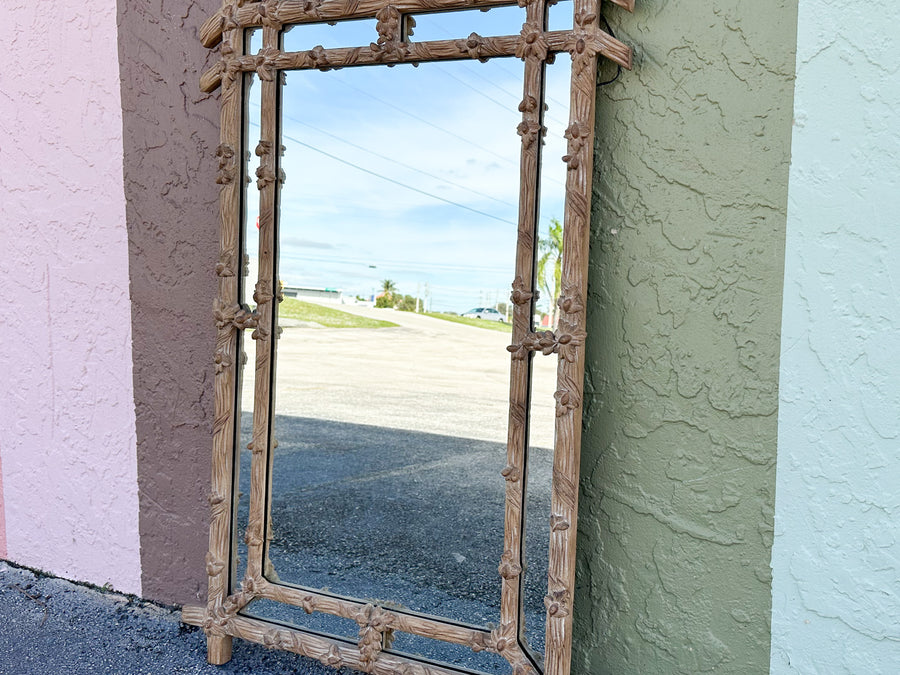 Faux Bois Lattice Mirror